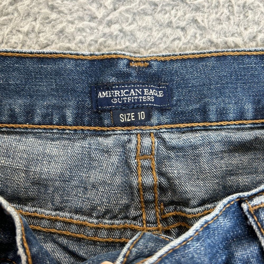 American Eagle Outfitters Skirt Size 10 Denim Front Slit 5 Pocket Mini - Picture 2 of 9
